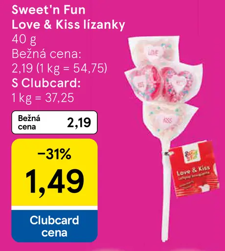 Sweet'n Fun Love & Kiss lízanky