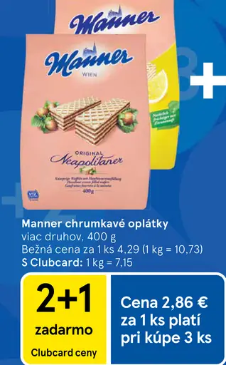 Manner chrumkavé oplátky