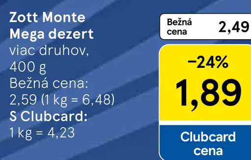Zott Monte Mliečny dezert