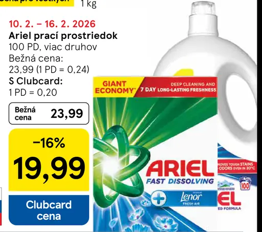 Ariel prací prostriedok 100 PD viac druhov