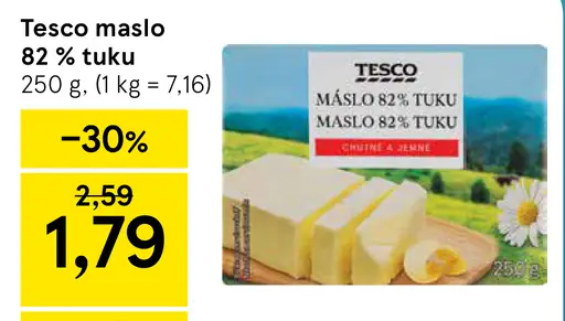 Tesco maslo 82% tuku