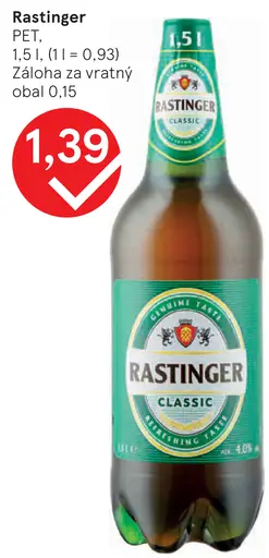 Rastinger Classic pivo PET