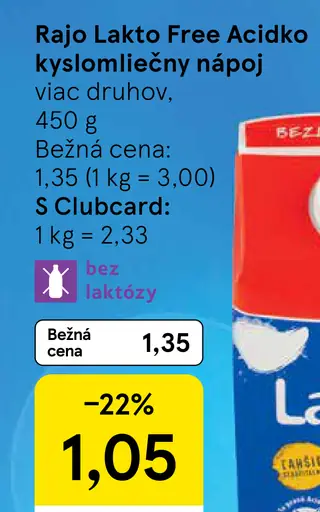 Rajo Lakto Free Acidko kyslomliečny nápoj vanilka