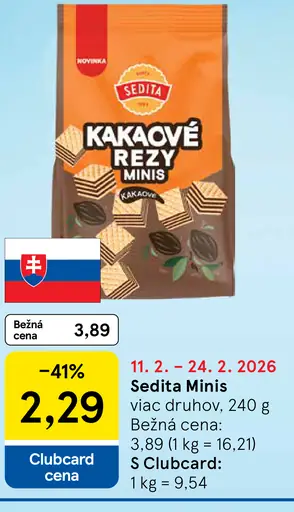 Sedita Minis kakaové rezy
