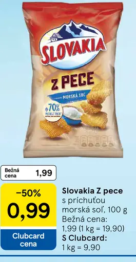 Slovakia Z pece zemiakové chipsy s príchuťou morská soľ