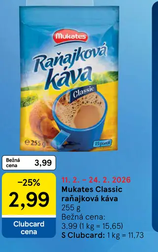 Mukates Classic raňajková káva