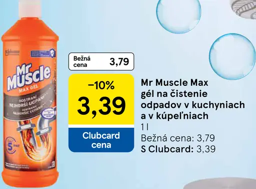 Mr Muscle Max gél na čistenie odpadov v kuchyniach a kúpeľniach
