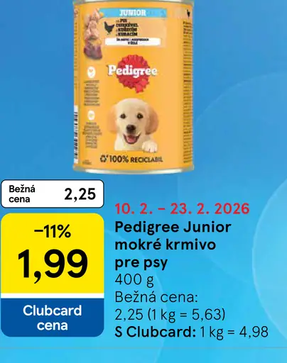 Pedigree Junior mokré krmivo pre psy