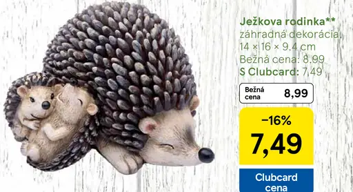 Ježková rodinka záhradná dekorácia