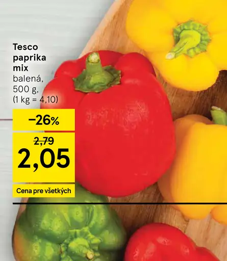 Tesco paprika mix balená