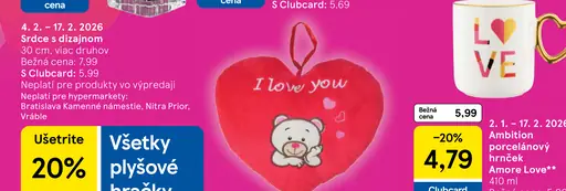 Závesná ceduľka v tvare srdca s nápisom