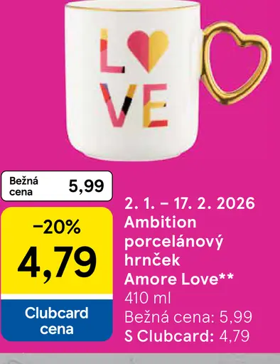 Ambition porcelánový hrnček Amore Love