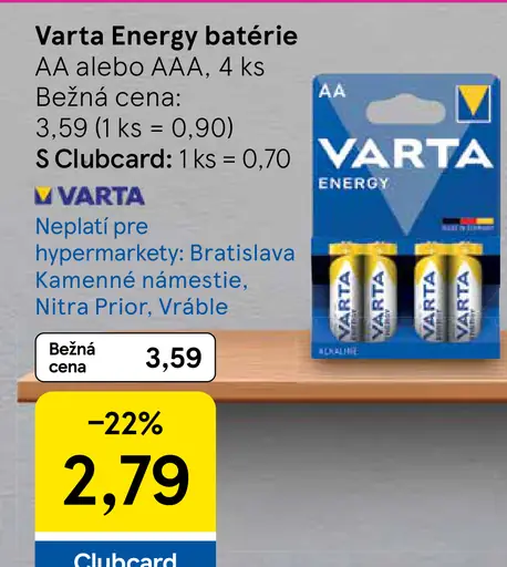 Varta Energy batérie AA alebo AAA