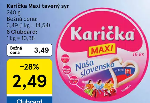 Karička Maxi tavený syr Naša slovenská