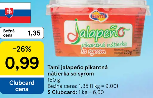 Tami Jalapeño pikantná nátierka so syrom