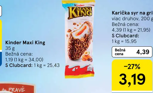Kinder Maxi King tyčinka