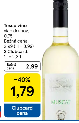 Tesco víno viac druhov