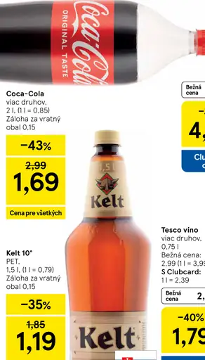 Coca-Cola nápoj viac druhov