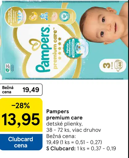 Pampers premium care detské plienky