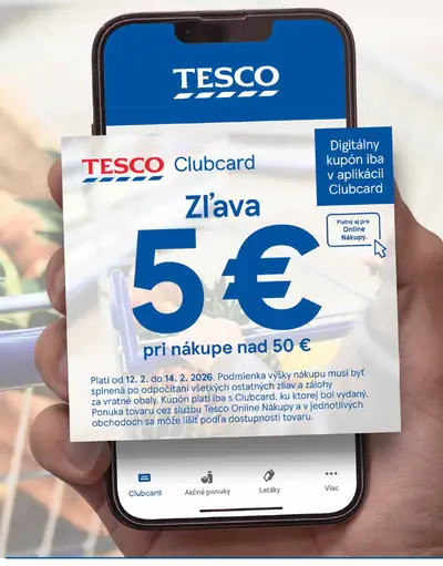 Tesco Clubcard digitálny kupón na nákup