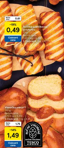 Tesco tyčinka s vanilkovou príchuťou