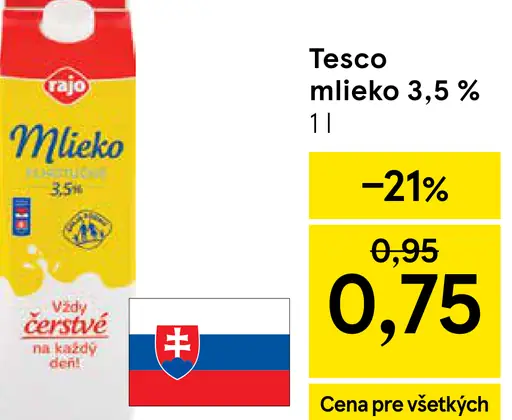 Rajo čerstvé mlieko 3,5%