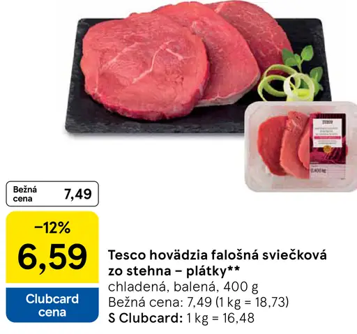 Tesco hovädzia falošná sviečková zo stehna plátky