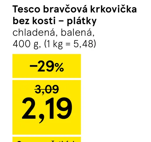 Tesco bravčová krkovička bez kosti