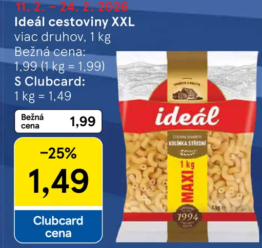 Ideál cestoviny XXL viac druhov
