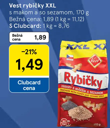 Vest rybičky XXL s makom a so sezamom