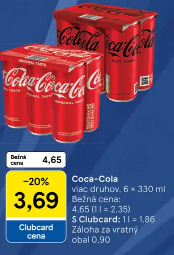 Coca-Cola nápoj viac druhov