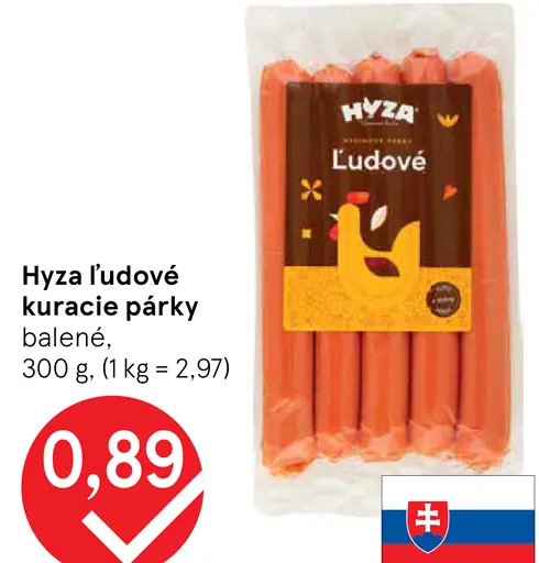 Hyza ľudové kuracie párky