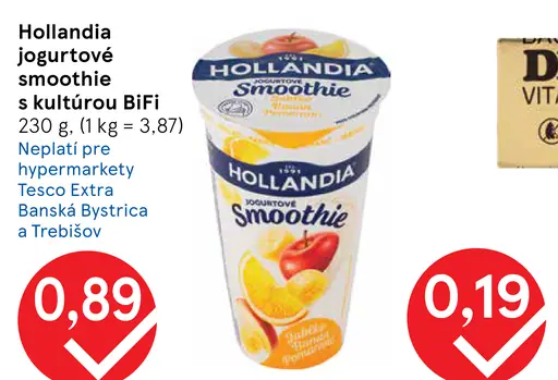 Hollandia jogurtové smoothie s kultúrou BiFi