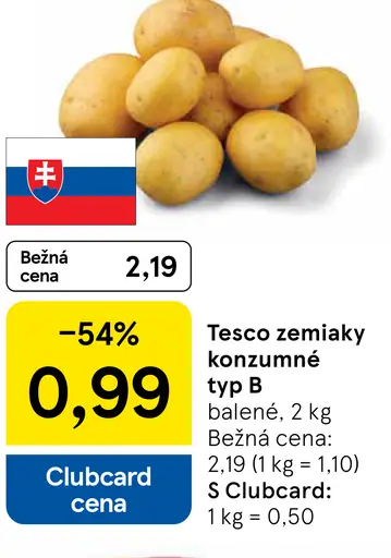 Tesco zemiaky konzumné typ B balené