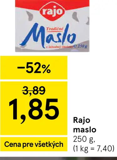 Rajo Tradičné maslo z lahodnej smotany