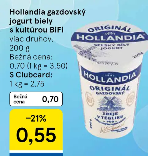 Hollandia Bio jogurt gazdovský biely s kultúrou BiFi