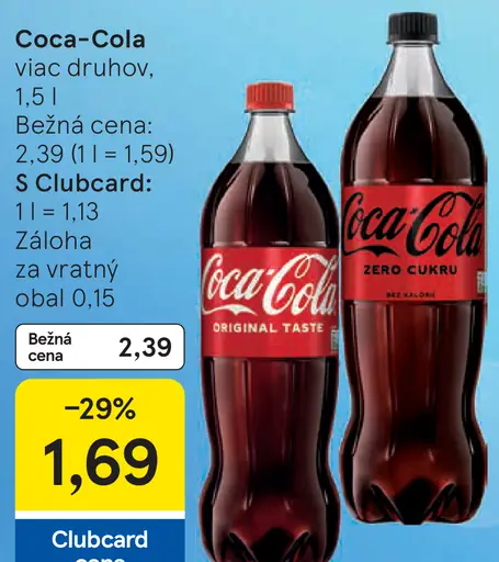 Coca-Cola nápoj viac druhov