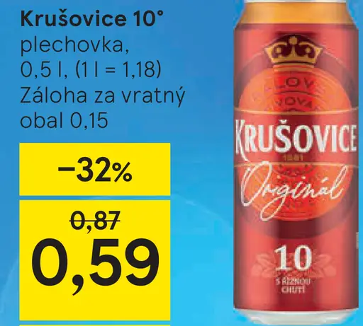 Krušovice 10° plechovka
