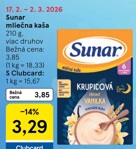 Sunar mliečna kaša