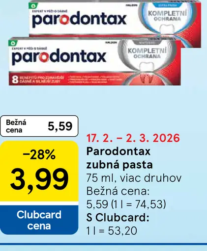 Parodontax zubná pasta