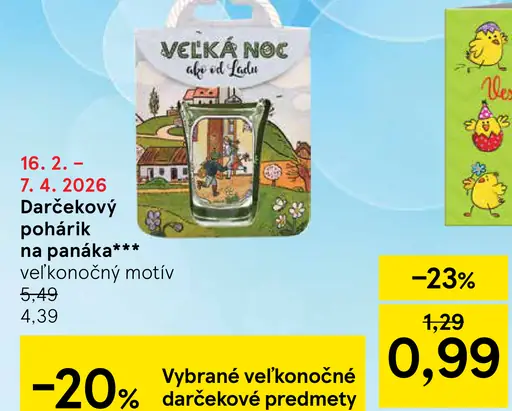 Darčekový pohárik na panáka veľkonočný motív