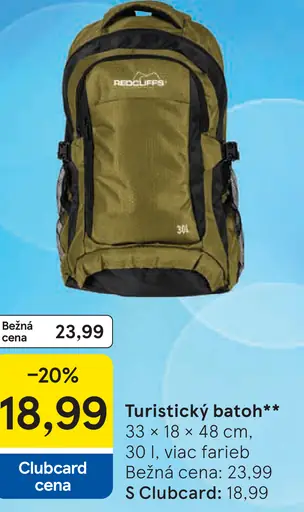 Turistický batoh 30 l