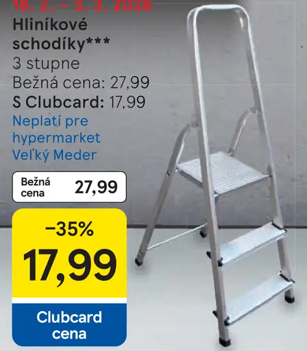 Hliníkové schodíky 3 stupne