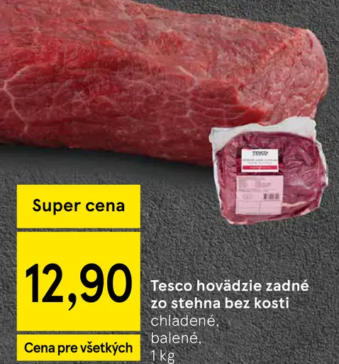 Tesco hovädzie zadné zo stehna bez kosti