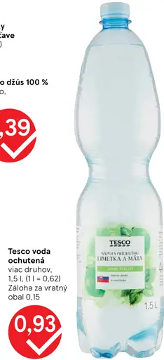 Tesco voda ochutená