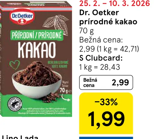 Dr. Oetker Prírodné kakao