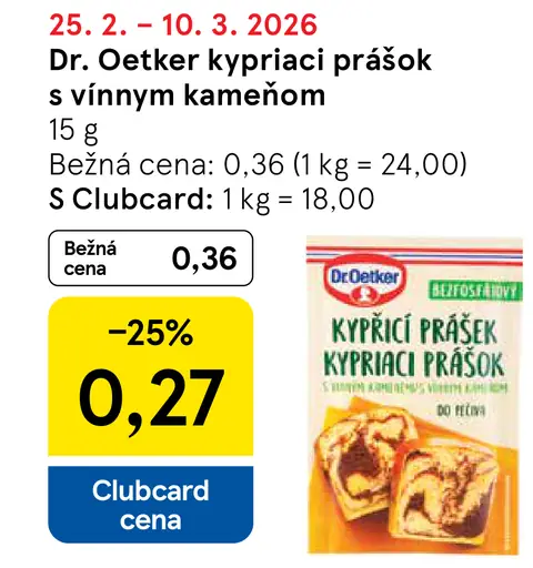 Dr. Oetker kypriaci prášok s vinným kameňom