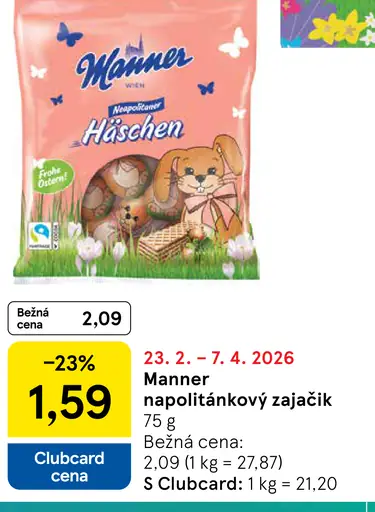 Manner napolitánkový zajačik