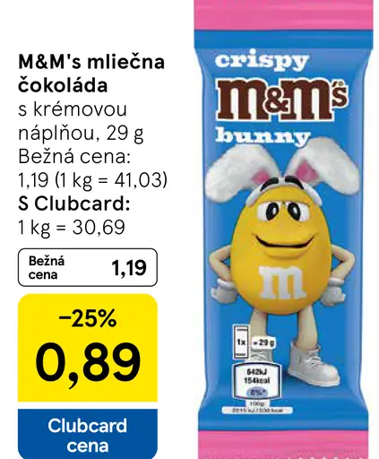M&M's Mliečna čokoláda s krémovou náplňou