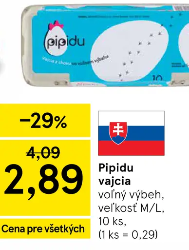 Pipidu vajcia voľný výbeh veľkosť M/L